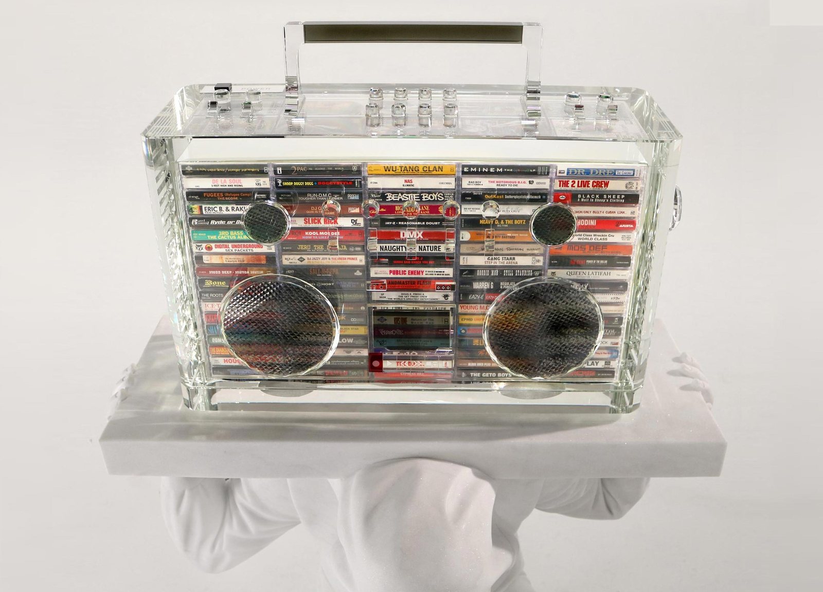 180 cassettes sealed in optic crystal