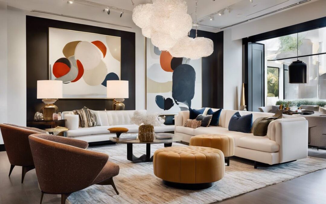 Brand development for interior designers showcasing a living room