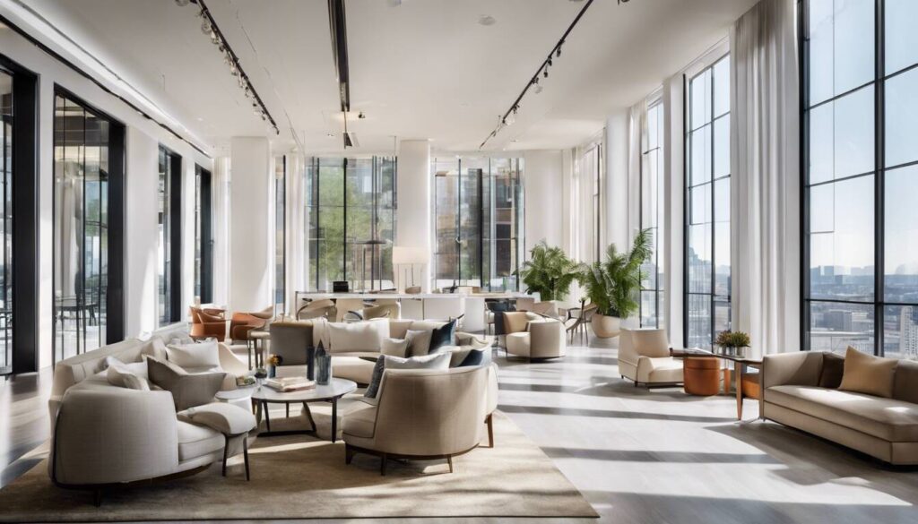 Picture of a high rise lounge for interior design networking